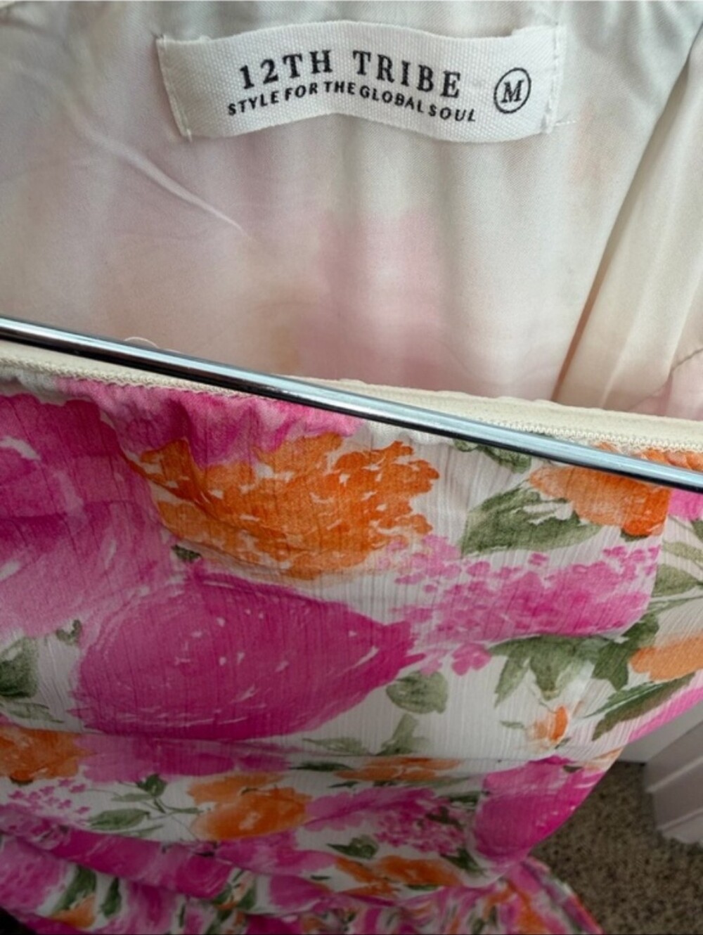 12th Tribe LaBelle Strapless Pink Floral Maxi Dress - Picture 9 of 11